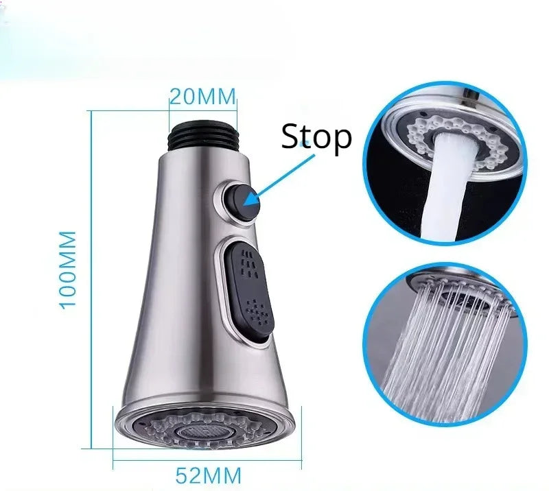 Home Kitchen: Faucet Aerator: Anti-Splash - Pull Out Sprayer Nozzle - ABS Durable - Water Saving