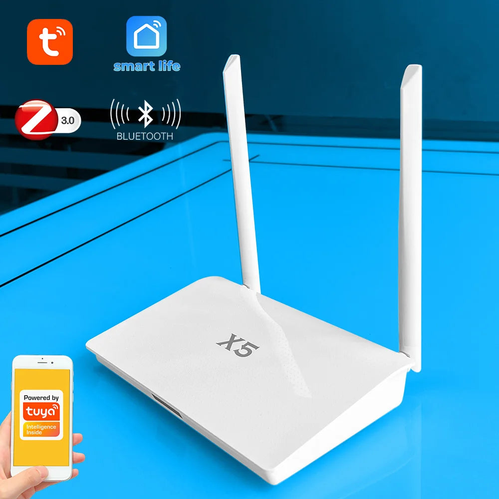 X5 ZigBee Gateway Hub by Tuya – Enhanced Signal, Wired/Bluetooth Smart Home Bridge for Villas