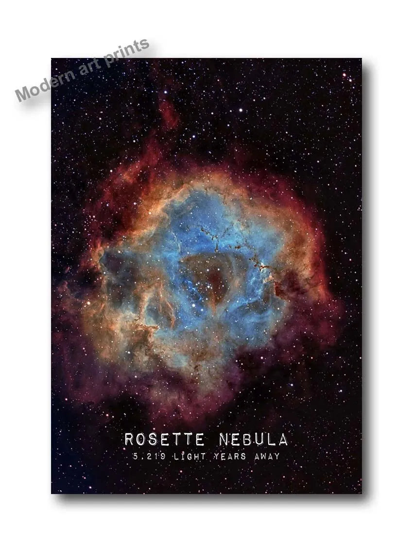 Canvas Painting-Universe Space Poster Veil Rosette Nebula Black Hole Galaxy Canvas Painting Planet Modern Wall Art Pictures Bedroom Home Decor