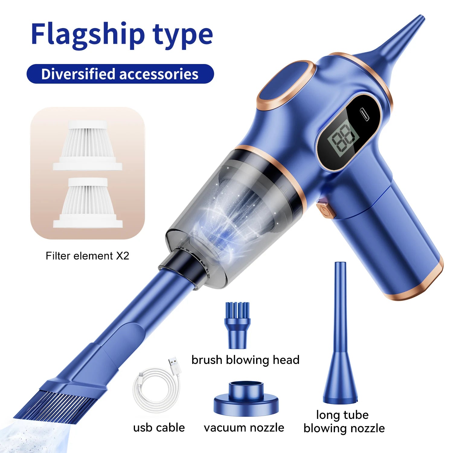 Wireless Car Vacuum-NEW ABS Car Vacuum Cleaner, High-Power, Household Cleaning Machine, Mini Vacuum, Carpet, Cleaner Home Appliance, Sofa, Office
