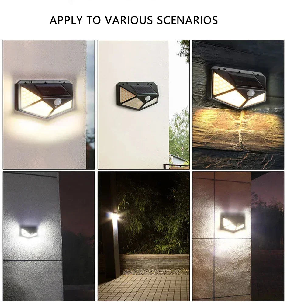 LED Solar Lights-Outdoor Waterproof External Solar Lamp Motion Sensor Garden Lights Solar Power Sunlight Yard Wall Street Light