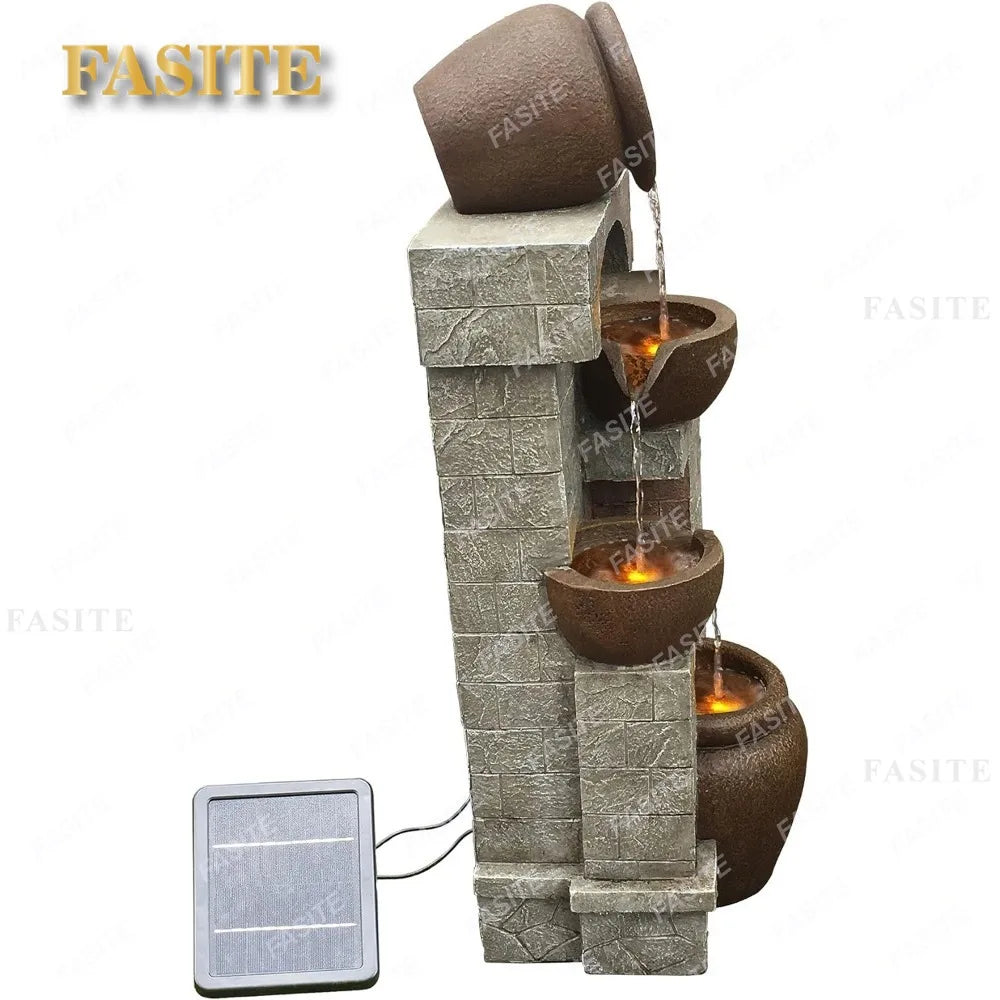 Water Fountain-LEDs Lights, Outdoor Fountains Water, Create a Calming Oasis in Gardens