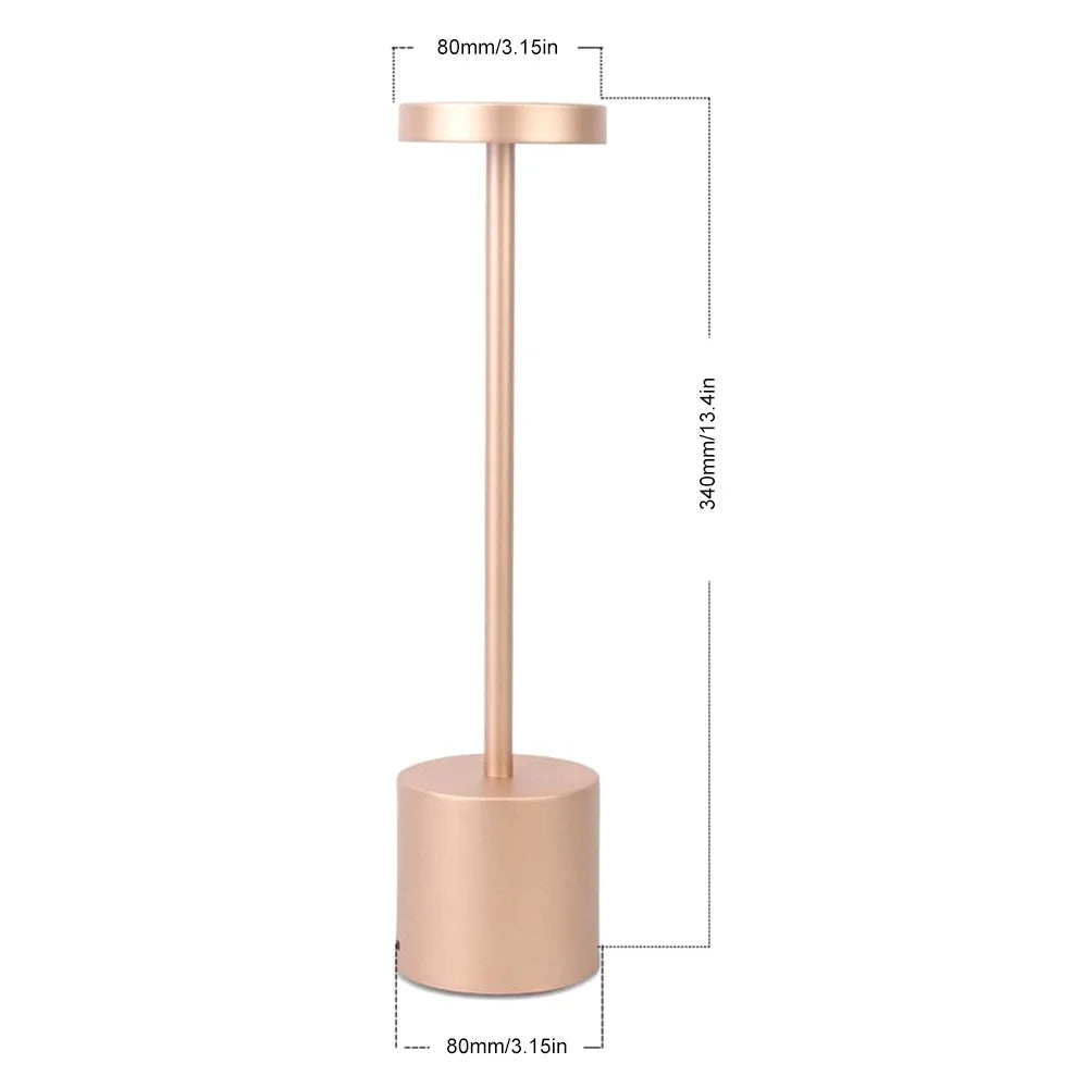 LED Table Lamp – Classic USB Rechargeable – Stepless Dimming Touch Desk Lamp with 3 Colors