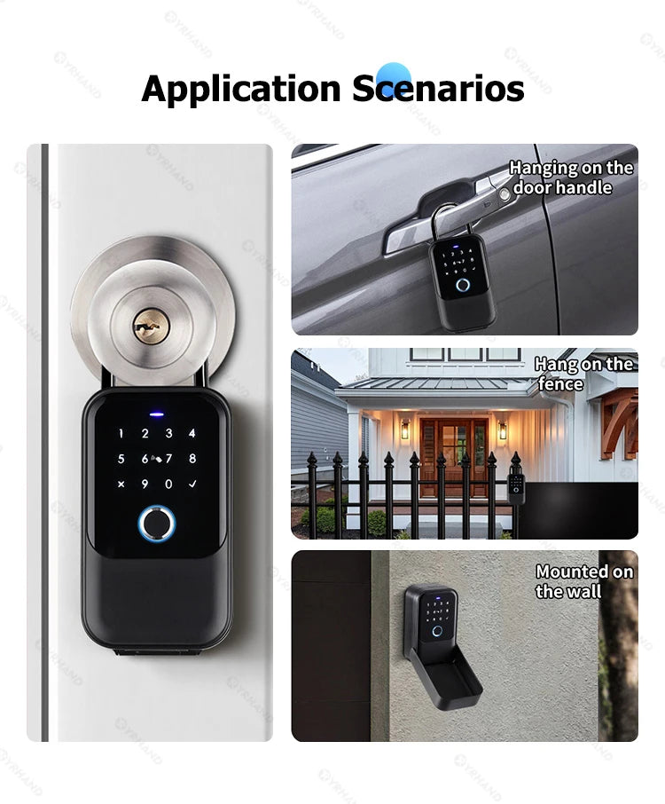 Electronic Lock-Bluetooth Smart, Lock Box Home Key, Wireless, Smart lock Box, Electronic Key Box App, Digital Code Bluetooth Key Safe Padlock for Host, TTlock Smartkey