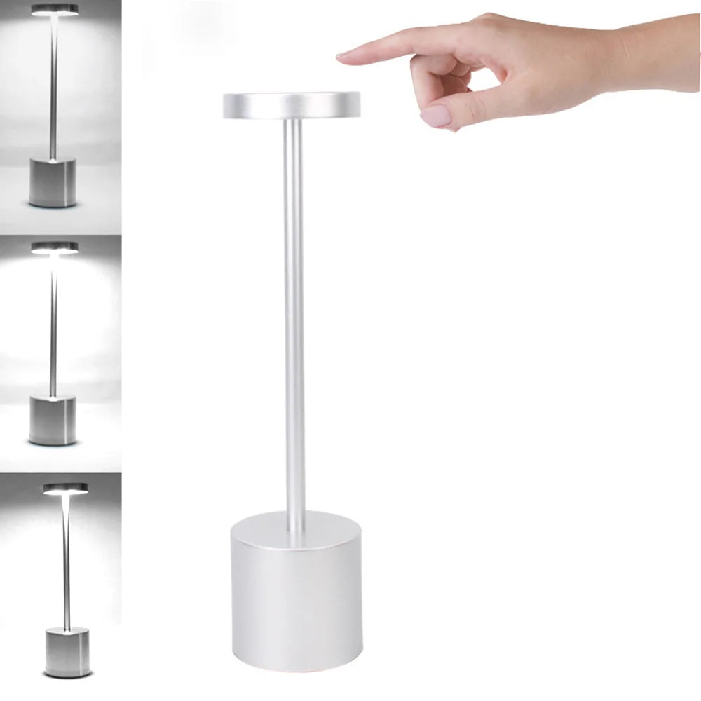 LED Table Lamp – Classic USB Rechargeable – Stepless Dimming Touch Desk Lamp with 3 Colors