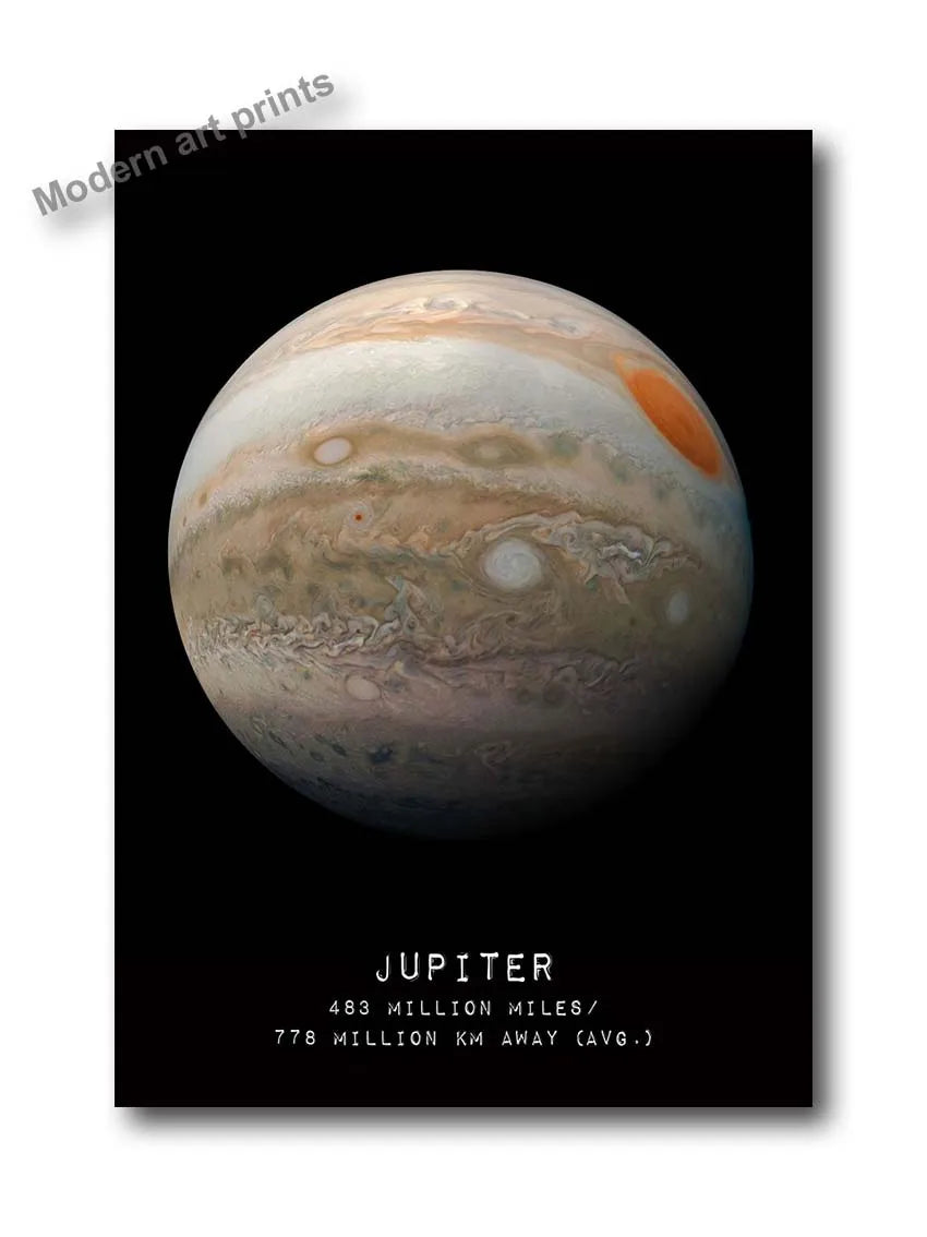 Canvas Wall Art – Modern Galaxy – Space Planets & Nebula Art for Bedroom & Home Decor