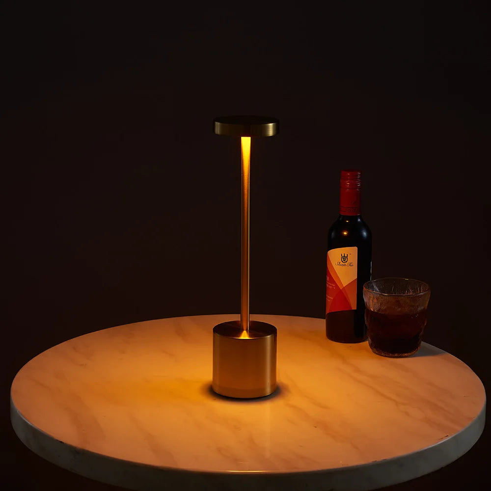 LED Table Lamp – Classic USB Rechargeable – Stepless Dimming Touch Desk Lamp with 3 Colors