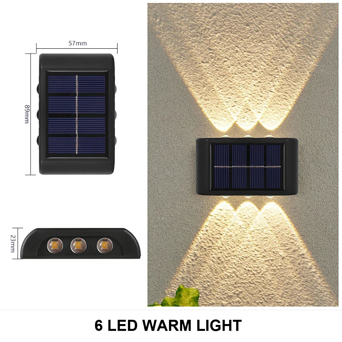 Outdoor Lighting: LED Wall Light - Solar Powered - White/Warm - Up and Down Illuminate