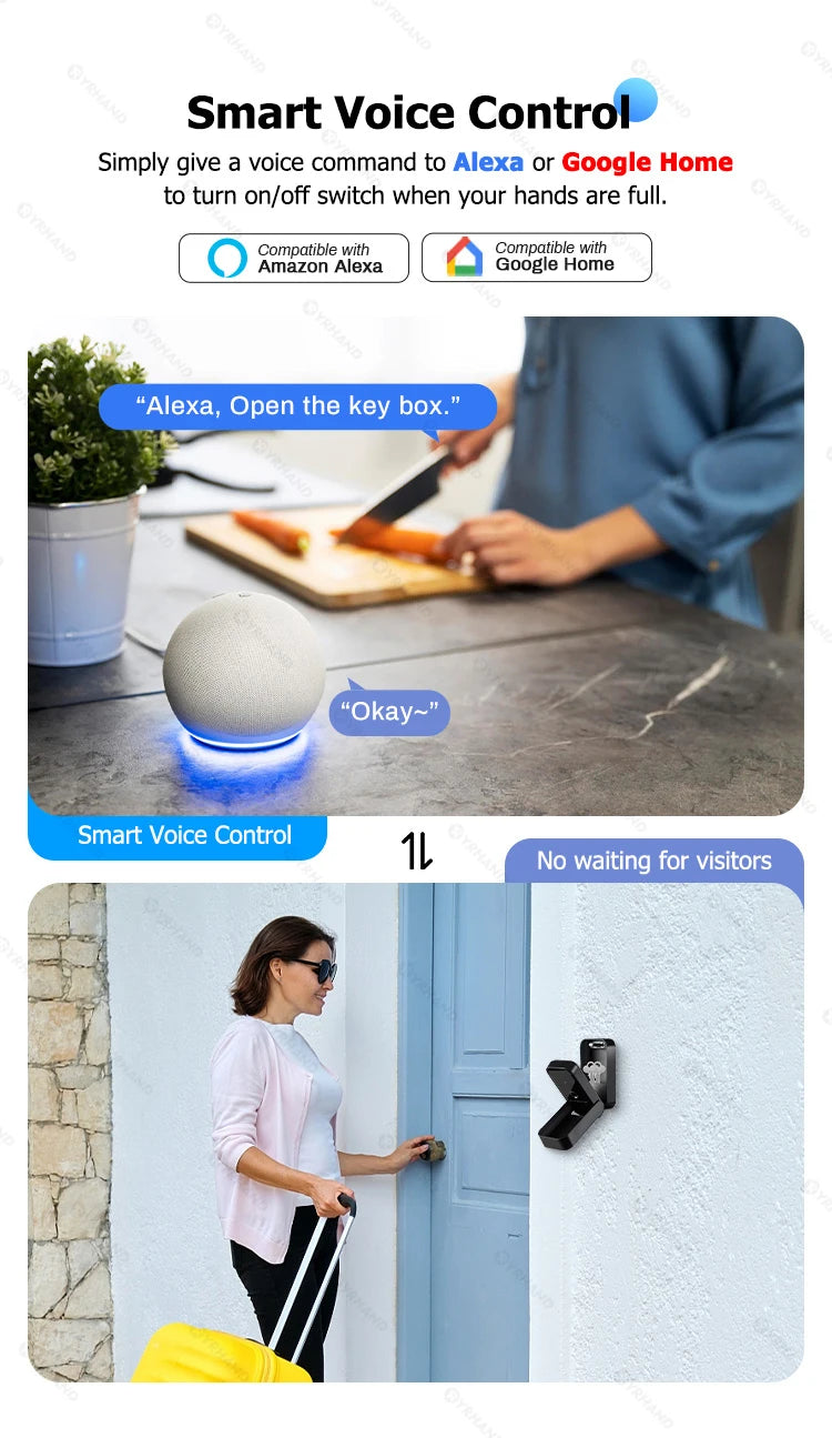 Electronic Lock-Bluetooth Smart, Lock Box Home Key, Wireless, Smart lock Box, Electronic Key Box App, Digital Code Bluetooth Key Safe Padlock for Host, TTlock Smartkey