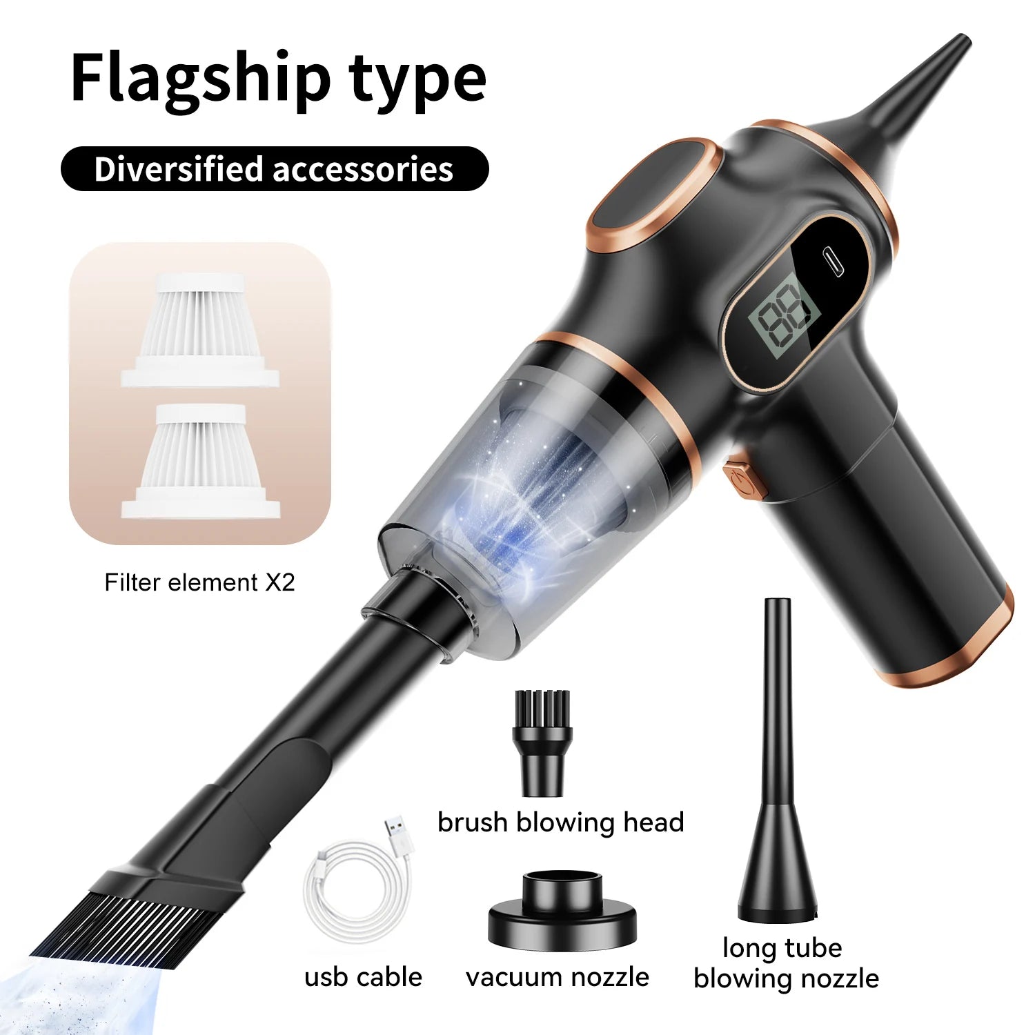 Wireless Car Vacuum-NEW ABS Car Vacuum Cleaner, High-Power, Household Cleaning Machine, Mini Vacuum, Carpet, Cleaner Home Appliance, Sofa, Office