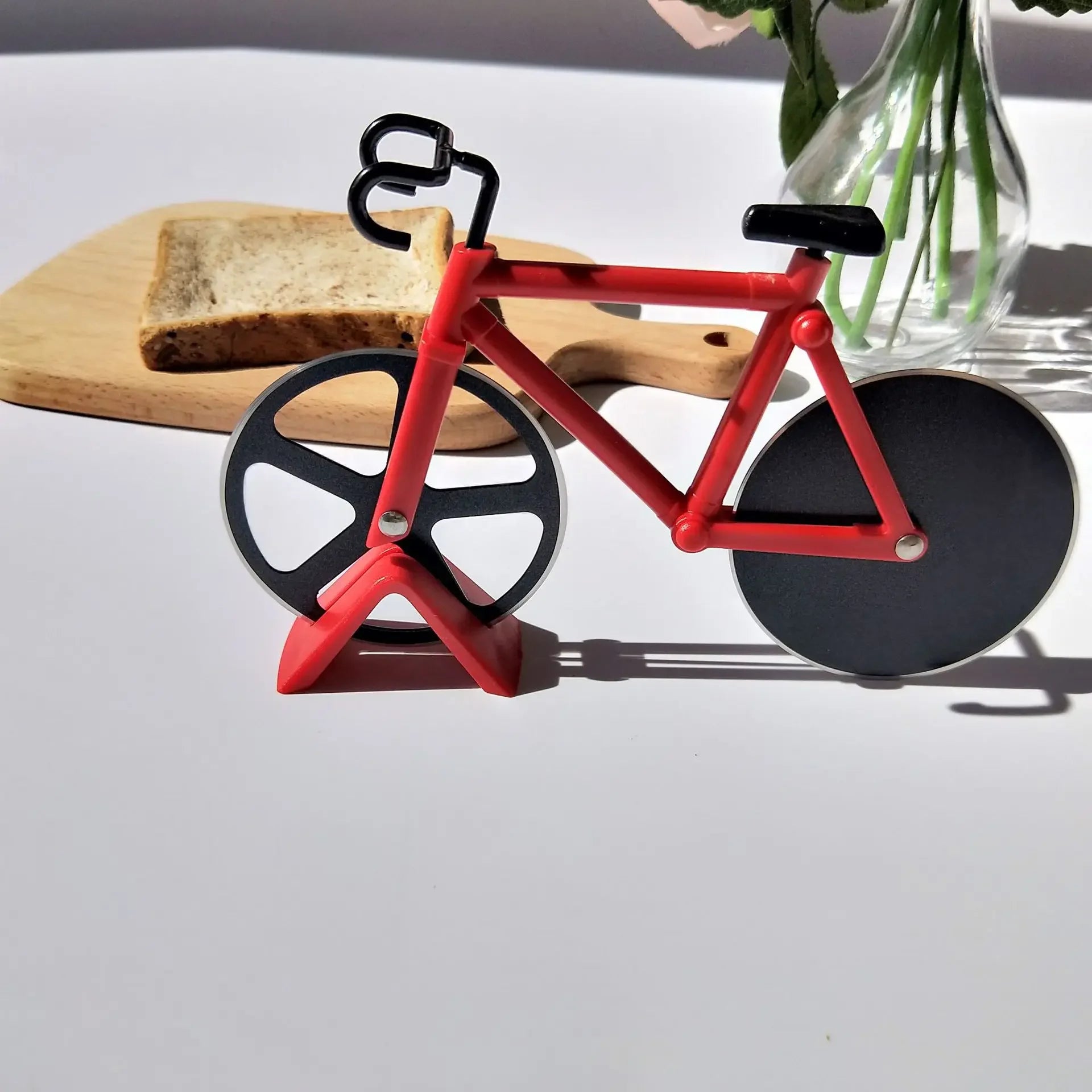 Stainless Steel Bicycle-Shaped Pizza Cutter – Wheel Slicer & Fun Kitchen Tool