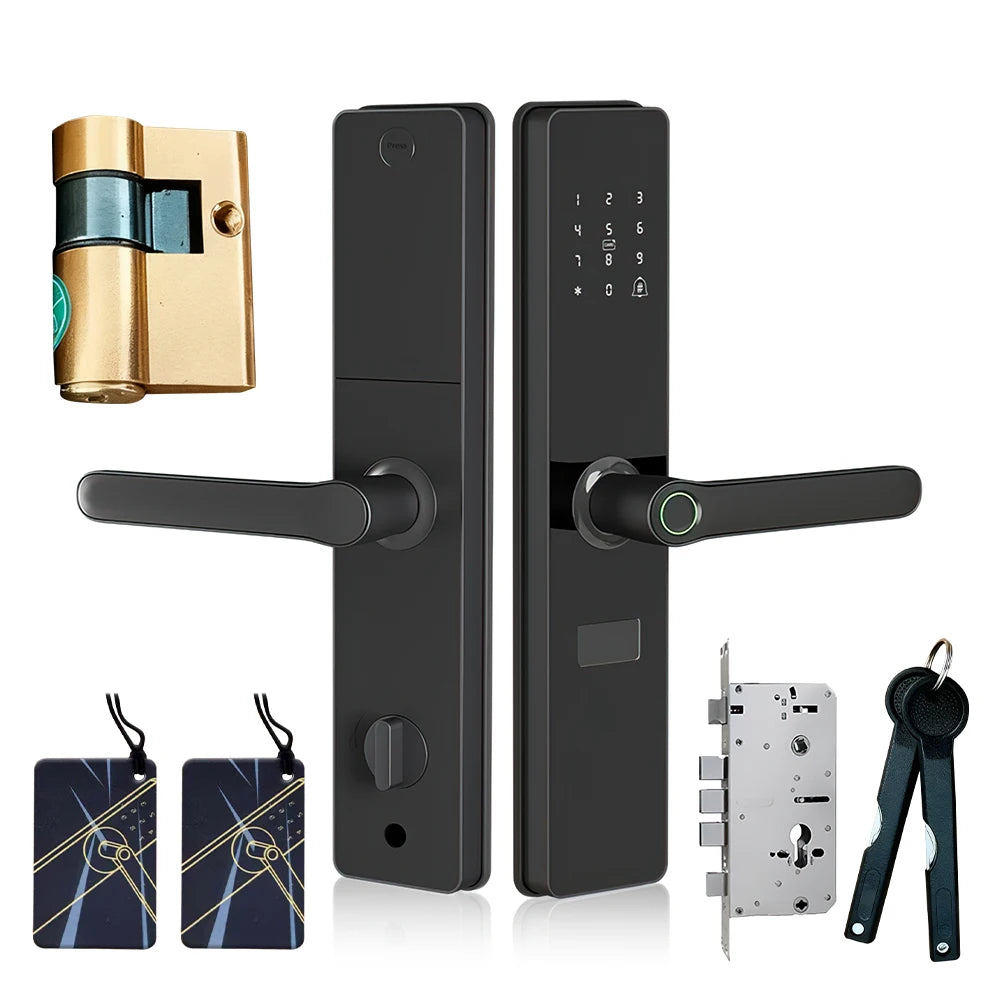 Smart Door Lock-Biometric, Fingerprint, Keyless Entry, Keypad, Password, Deadbolt, Bluetooth, Fits 60mm Door Thickness, Home Security Electronic Lock