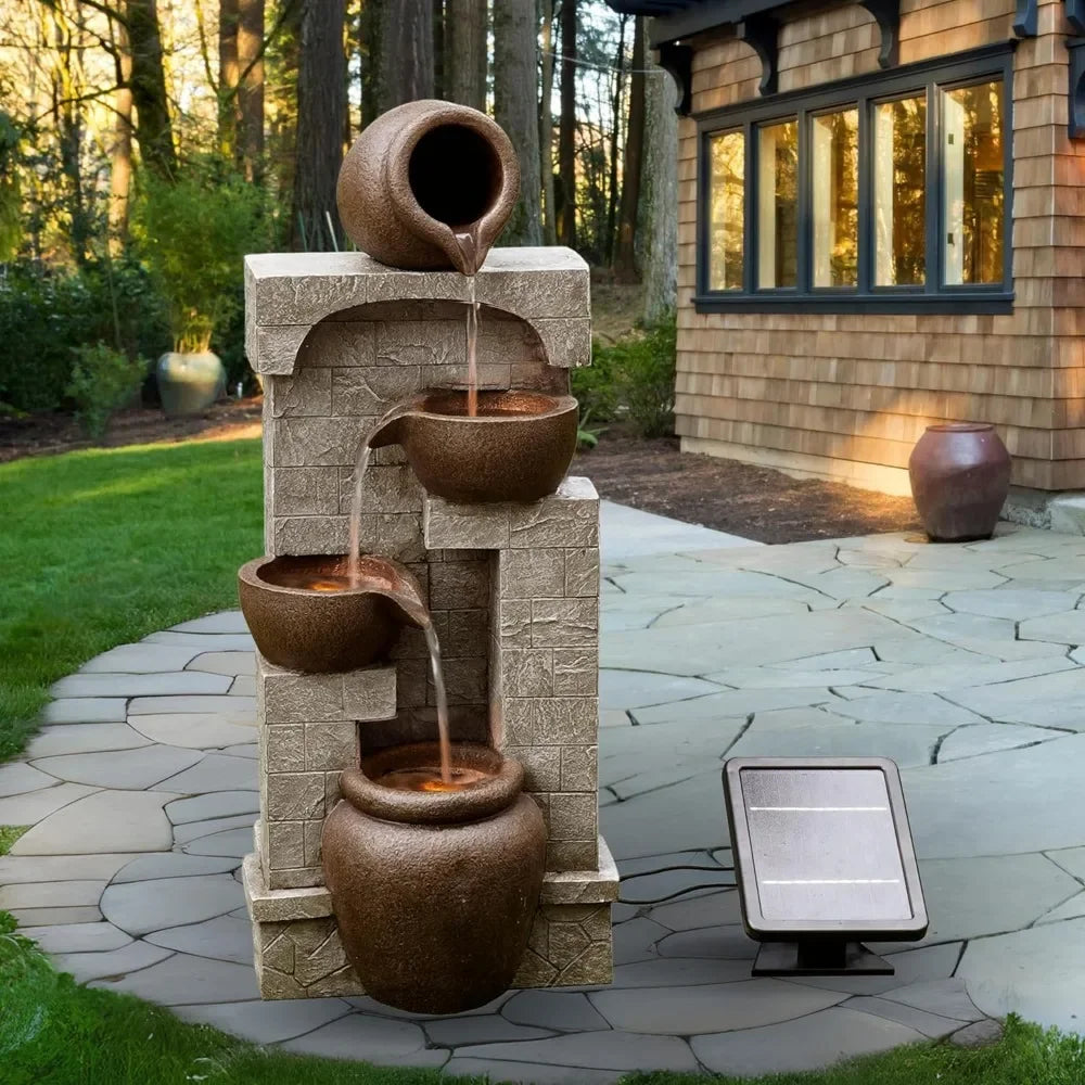 Water Fountain-LEDs Lights, Outdoor Fountains Water, Create a Calming Oasis in Gardens
