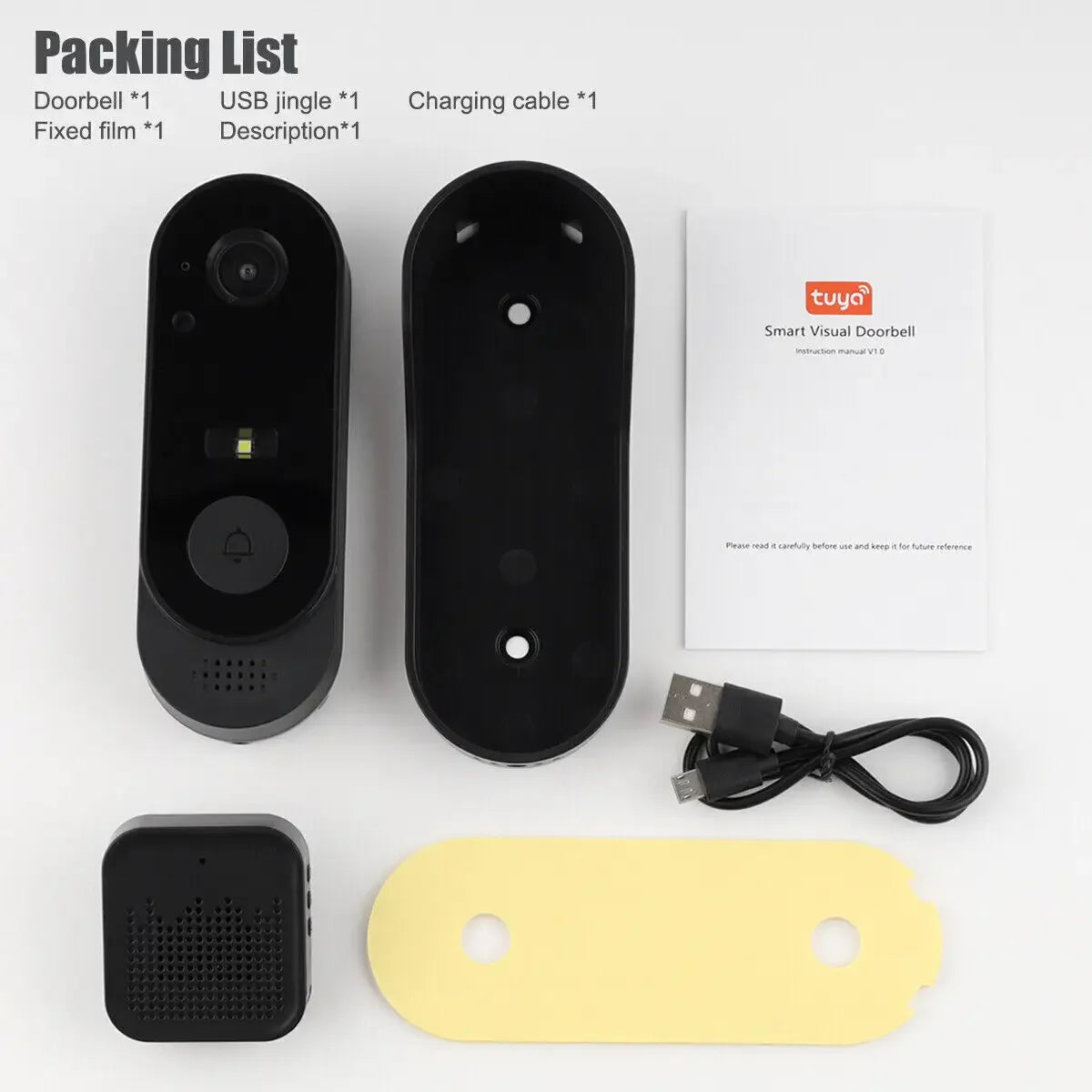 Smart WiFi Camera Doorbell by Tuya – Wireless Camera, Intercom & Motion Detection Security System