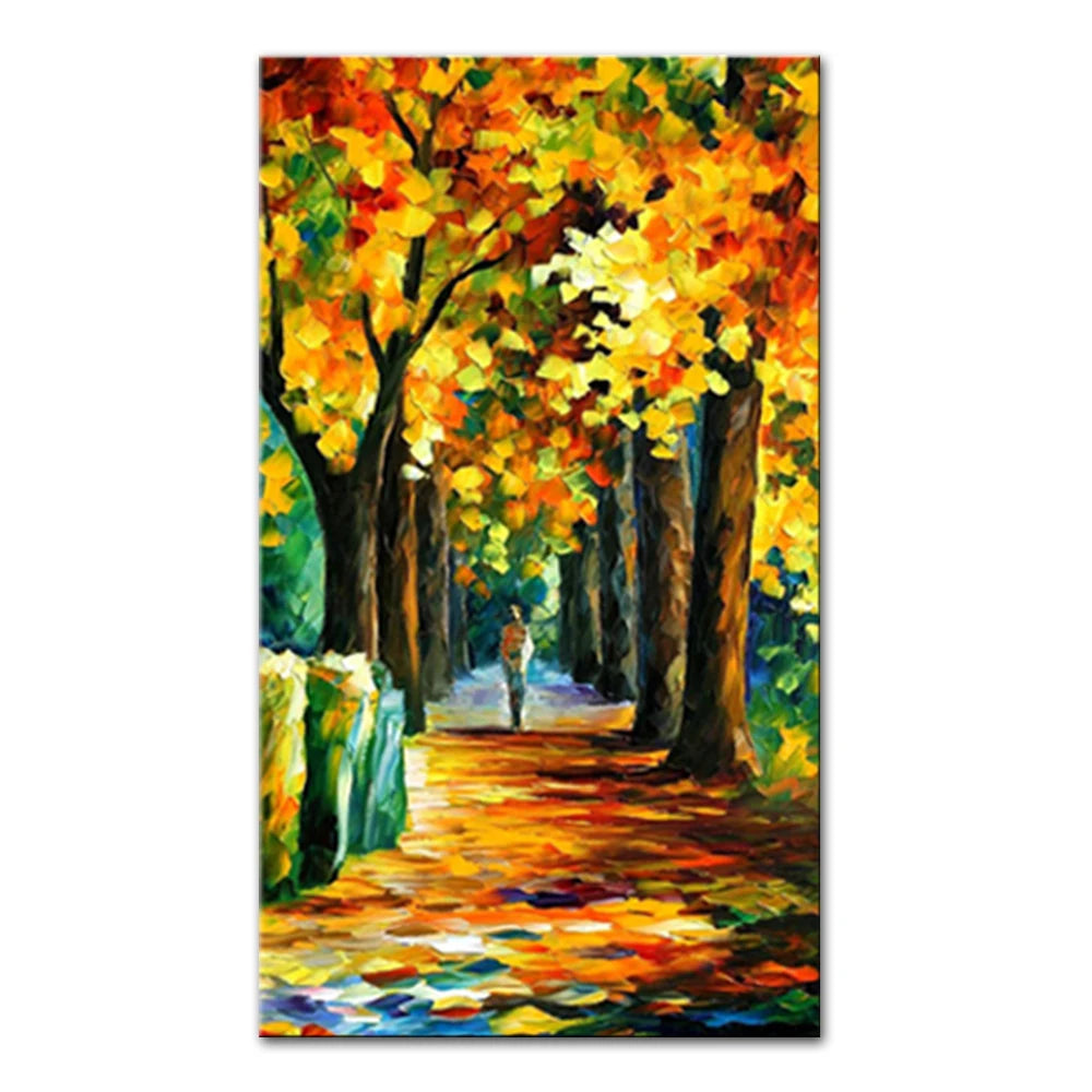 Canvas Art-Hand painted, Night Knife, Oil Painting on Canvas, Modern Abstract Landscape Art Poster, Wall Pictures, Home Decor, Arthyx,Large