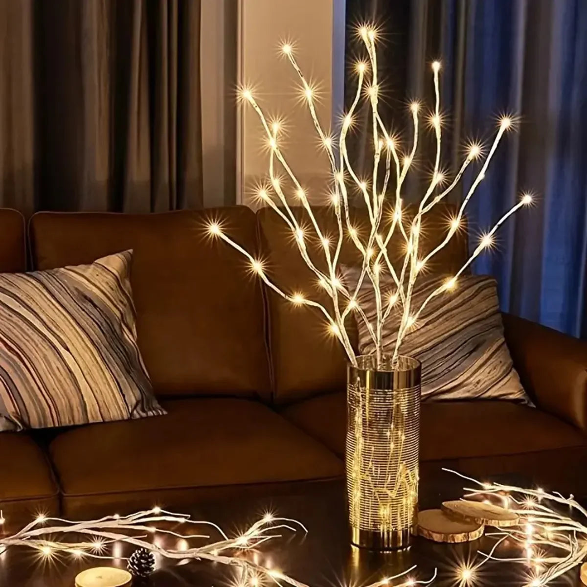 LED Branch Lights-White Birch, Battery Operated, Twig Outdoor Lights,  Decoration