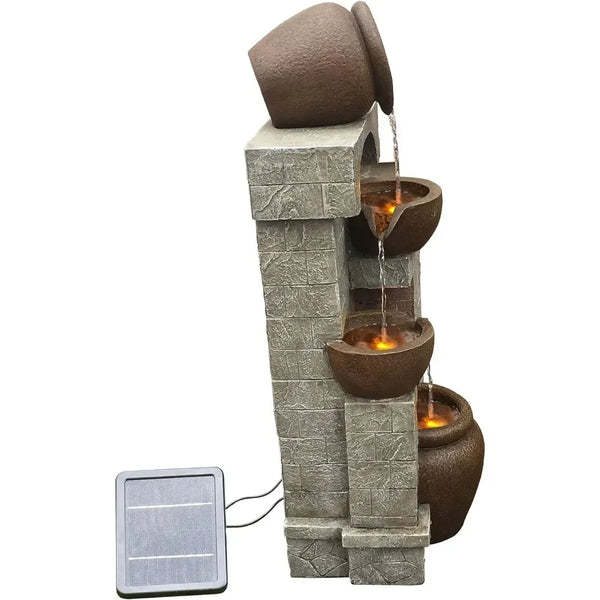 Water Fountain-LEDs Lights, Outdoor Fountains Water, Create a Calming Oasis in Gardens