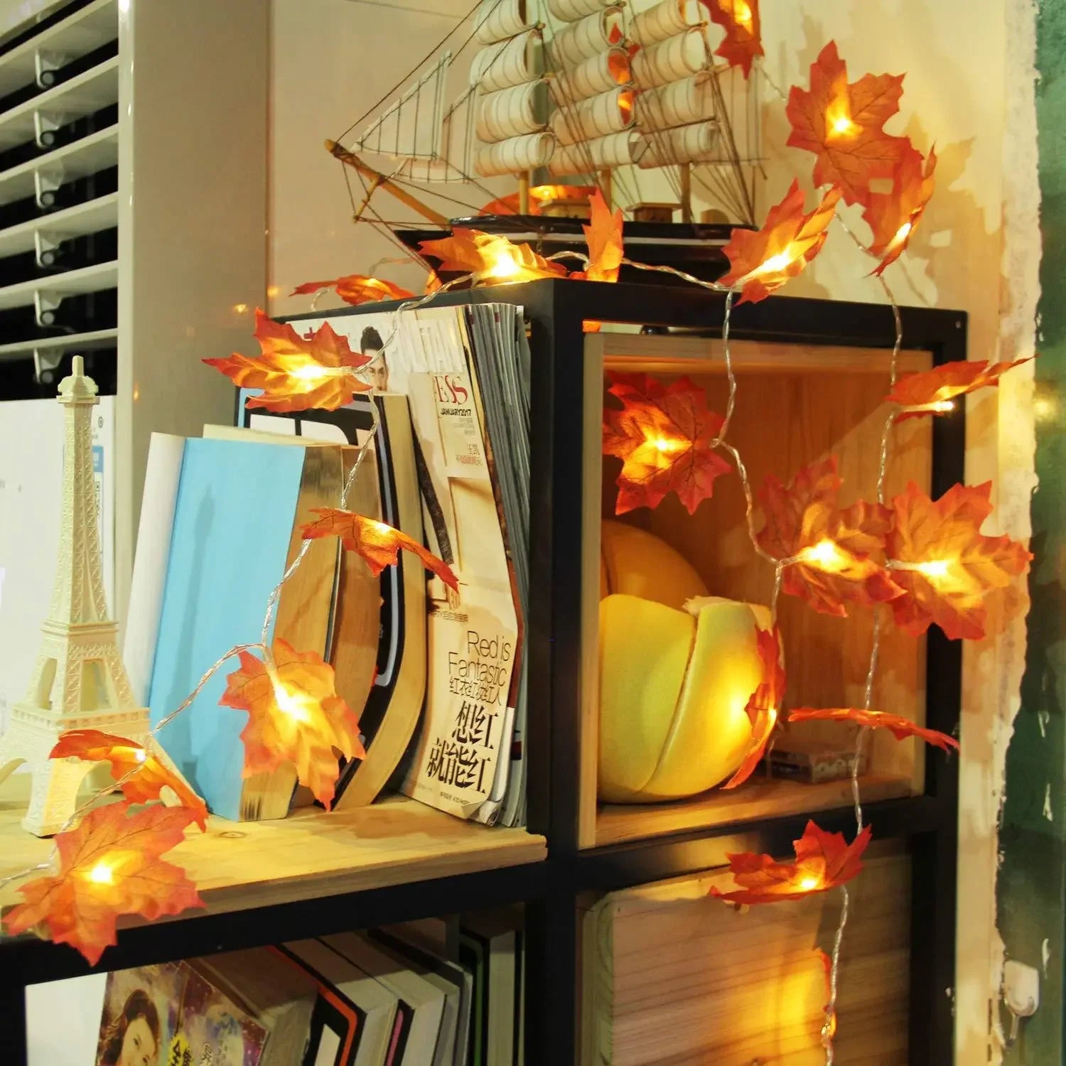 Home Decor: Lighting: LED Light String Artificial Maple Leaf Garland - 2/3/6M - Party DIY Deco