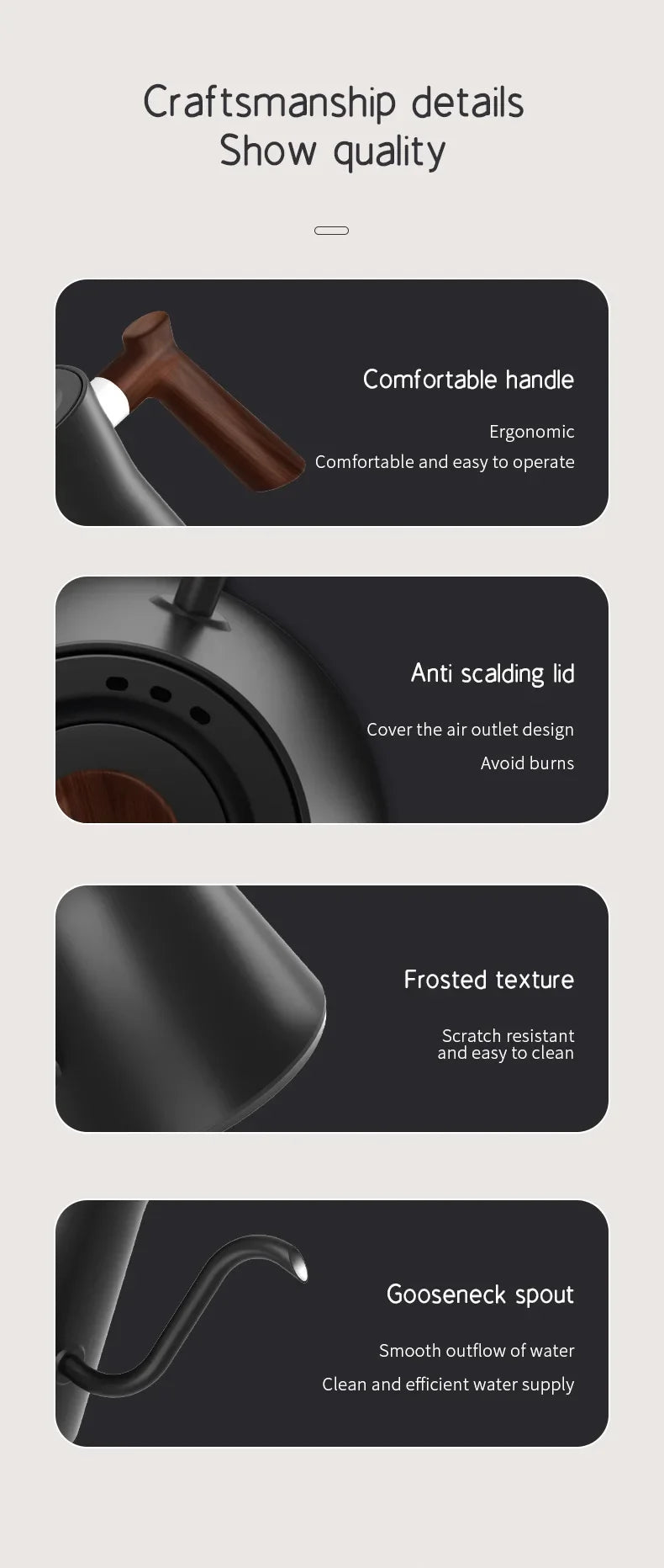 Electric Gooseneck Kettle - Intelligent 900ML – Precise Temp Control  Pot for Coffee, Tea & More
