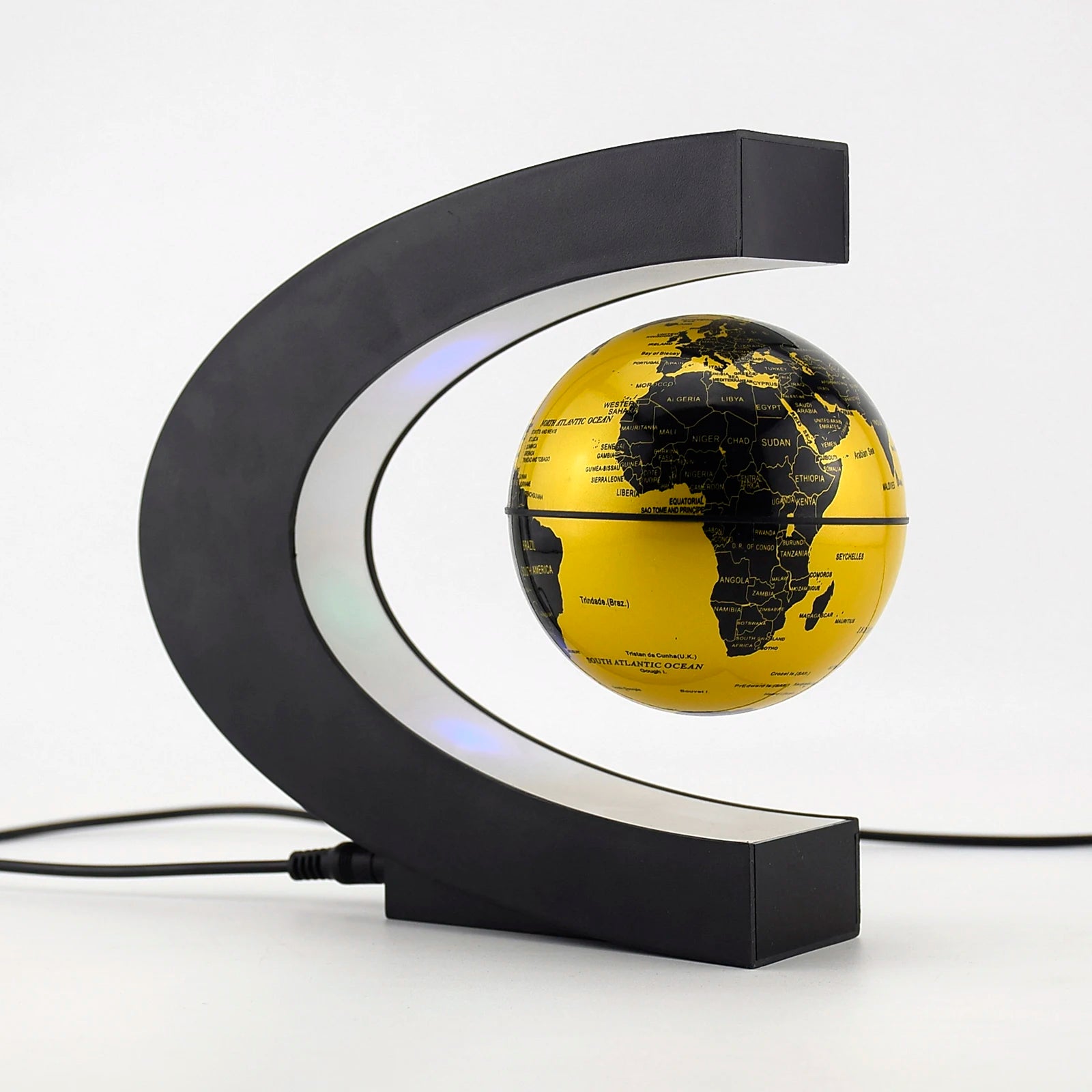 Home Gadget: Desk Art: Magnetic Floating Levitation Globe - LED World Map - Antigravity Novelty Ball Light