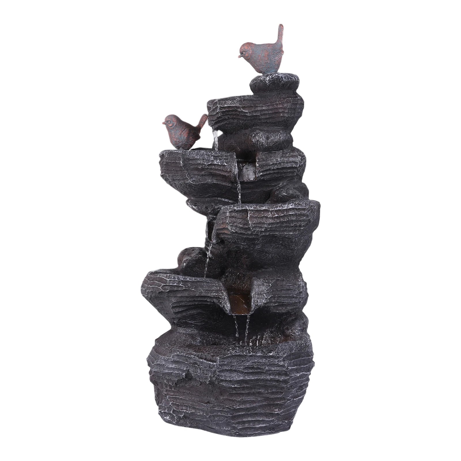 Water Fountain-Cascading Rock Water Fountain with LED Lights, Tabletop Water Fountain, Tabletop Fountain, Relax Meditation Decor