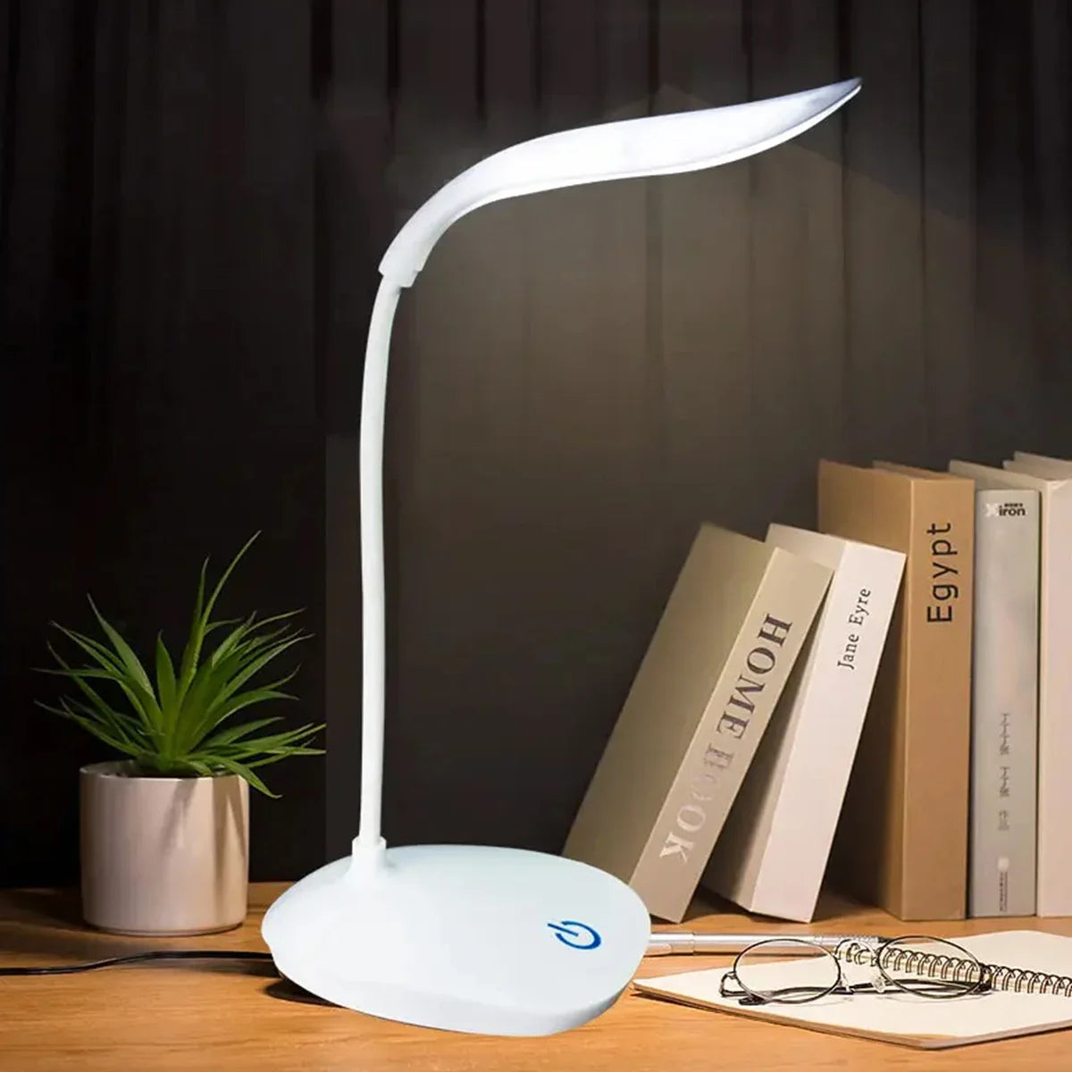 LED Desk Lamp - USB Charging – Portable Touch Control Reading Light with Eye-Caring Features