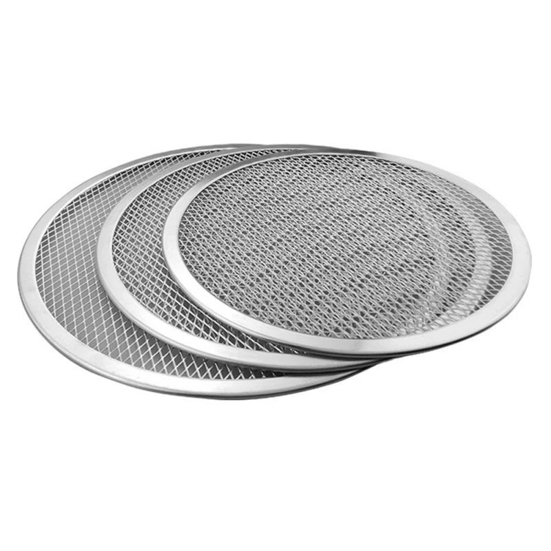 Home Kitchen: Pizza Tray: Round Baking – Non-stick Aluminum Pizza Screen for Oven (8/10/12/14-inch)