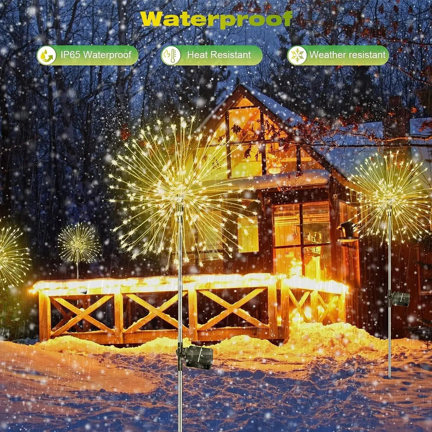 LED Solar Lights-Firework Lights, Fairy Lights, Waterproof, Outdoor, Garden Decoration