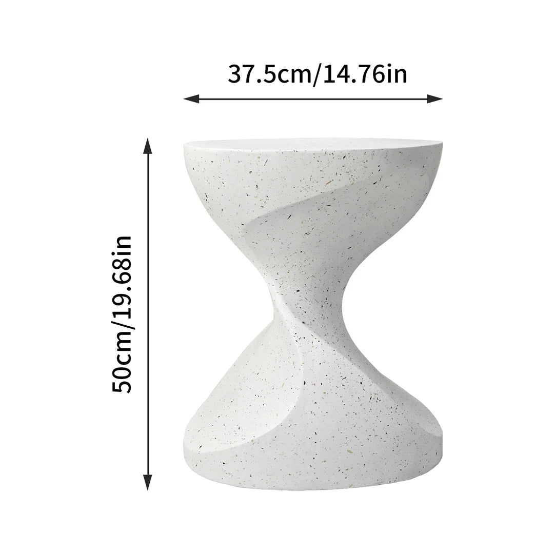 Accent Table-Modern Side Table, Indoor-Outdoor End Table, Lightweight Concrete Stool, Multiple Shapes