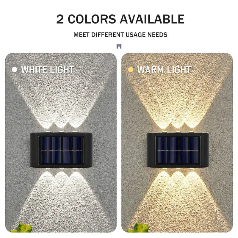 Outdoor Lighting: LED Wall Light - Solar Powered - White/Warm - Up and Down Illuminate