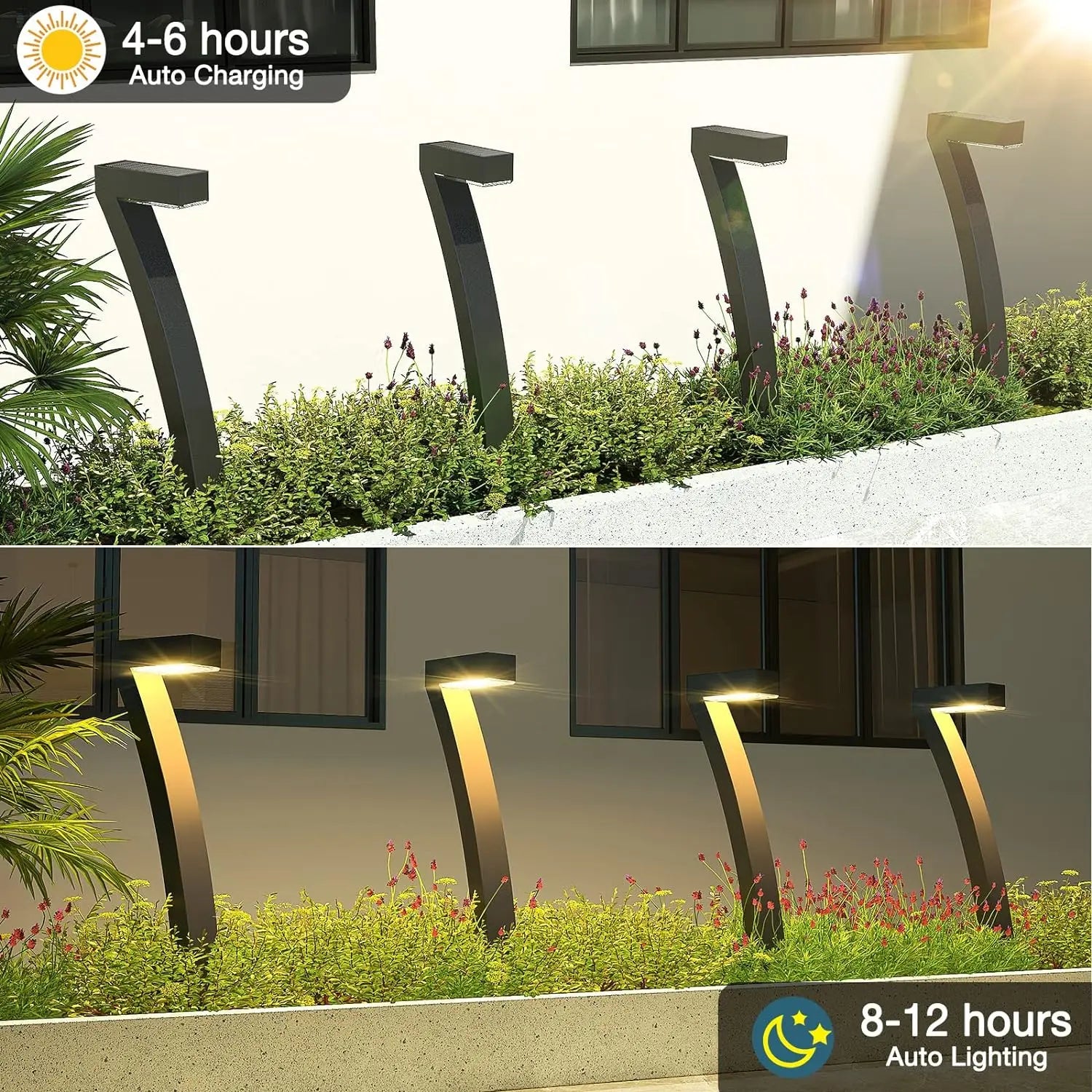 Solar-Powered LED Pathway - Garden Lights Bright, Waterproof, Auto On/Off for Yard & Pathway (6 Pack)