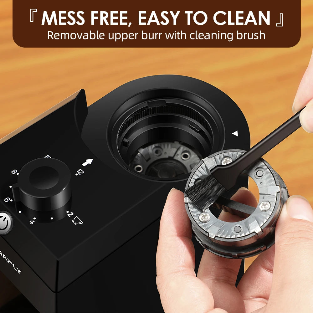 Coffee Grinder-Automatic Burr Mill, Electric Coffee Bean Grinding, 28 Adjustable Gears for Espresso, French Press, Drip Coffee