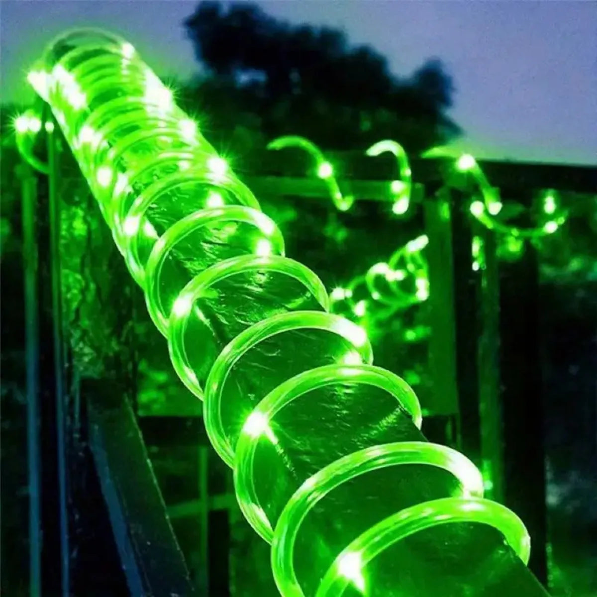 Solar-Powered LED Rope String Lights – 50/100/200 LEDs, 8 Modes, Waterproof Outdoor Decor for Garden & Walkways