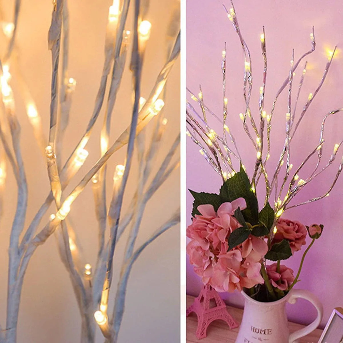 LED Branch Lights-White Birch, Battery Operated, Twig Outdoor Lights,  Decoration