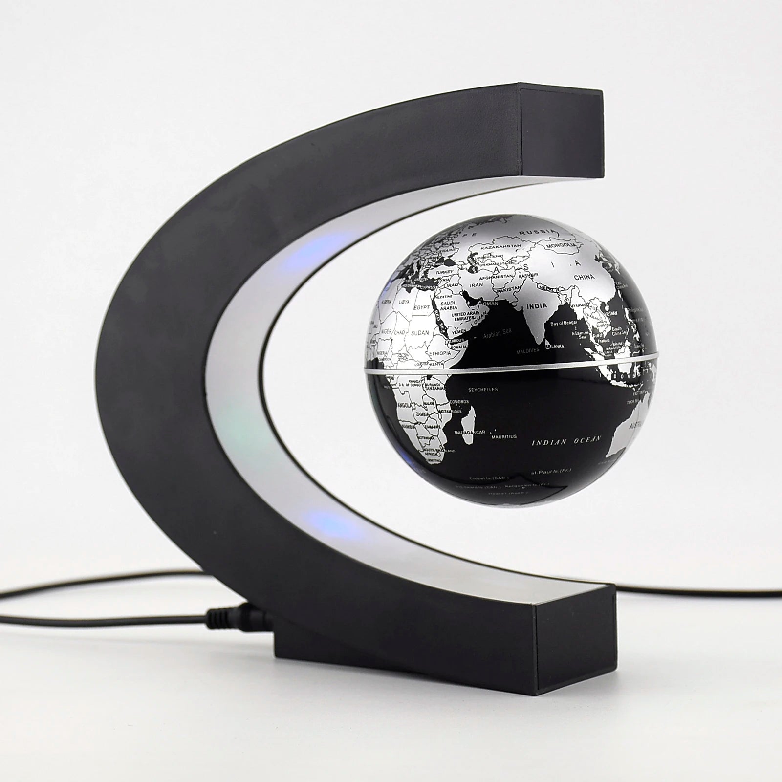 Home Gadget: Desk Art: Magnetic Floating Levitation Globe - LED World Map - Antigravity Novelty Ball Light