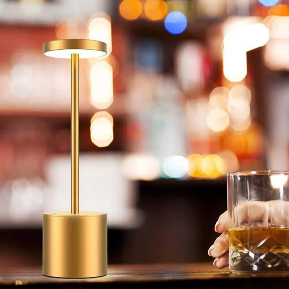 LED Table Lamp – Classic USB Rechargeable – Stepless Dimming Touch Desk Lamp with 3 Colors