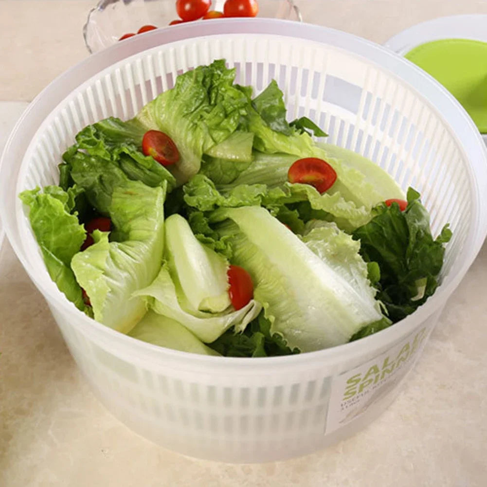 Kitchen-Multifunctional Salad Spinner & Lettuce Dryer – Manual Vegetable Drainer & Crisper Strainer