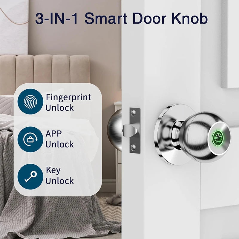 Bluetooth Smart Door Lock by CIEPOJIET – Keyless Fingerprint & Tuya App Unlock