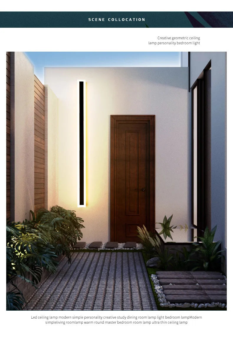 LED Wall Lamp-IP65 Waterproof, Long LED Lamp, Outdoor Wall Lamp, balcony, corridor, staircase, entrance, garden light