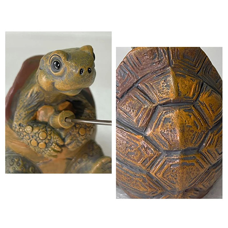 Figurine-Creative Rope Fishing Turtle, Cute Simulation, Turtle Resin Figurine, Animal Sculpture, Outdoor, Home, Garden