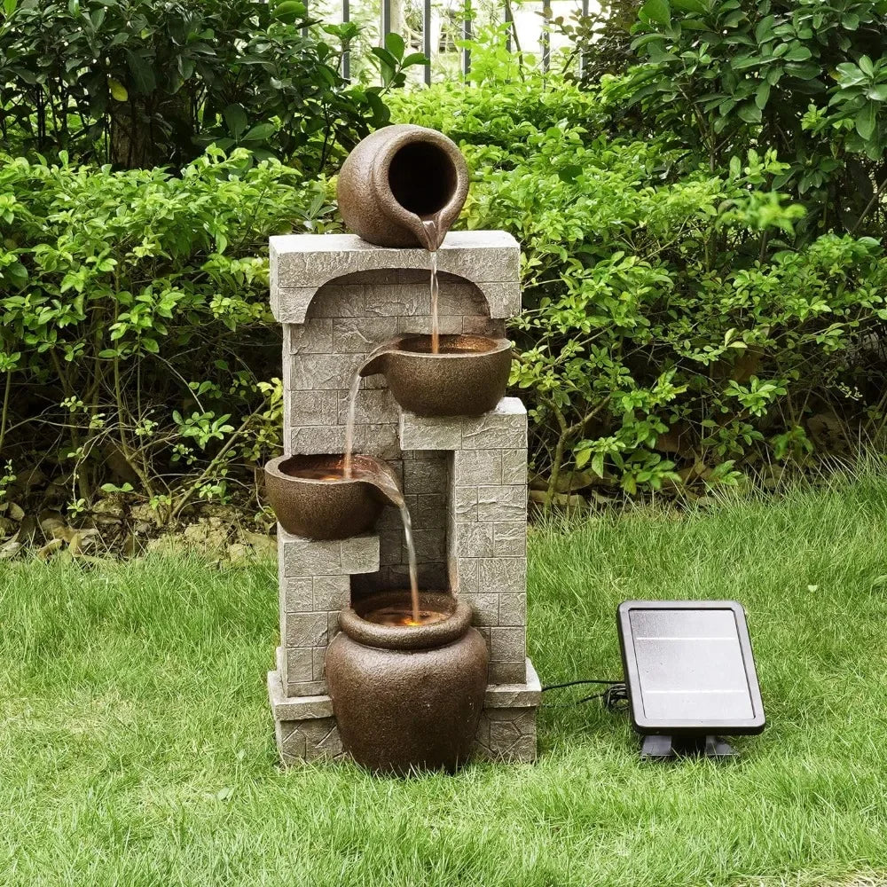 Water Fountain-LEDs Lights, Outdoor Fountains Water, Create a Calming Oasis in Gardens