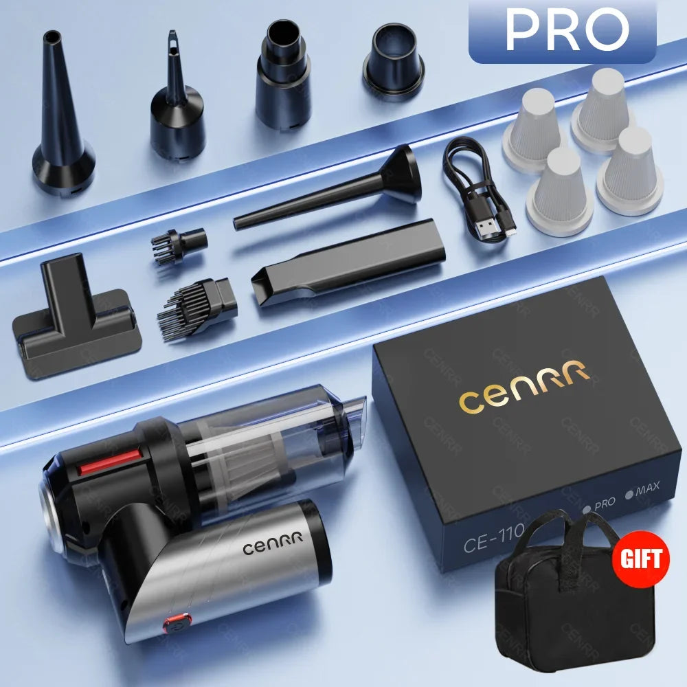 Wireless Car Vacuum-Cleaner High Pressure, Portable Handheld Mini, Strong Suction, CENRR