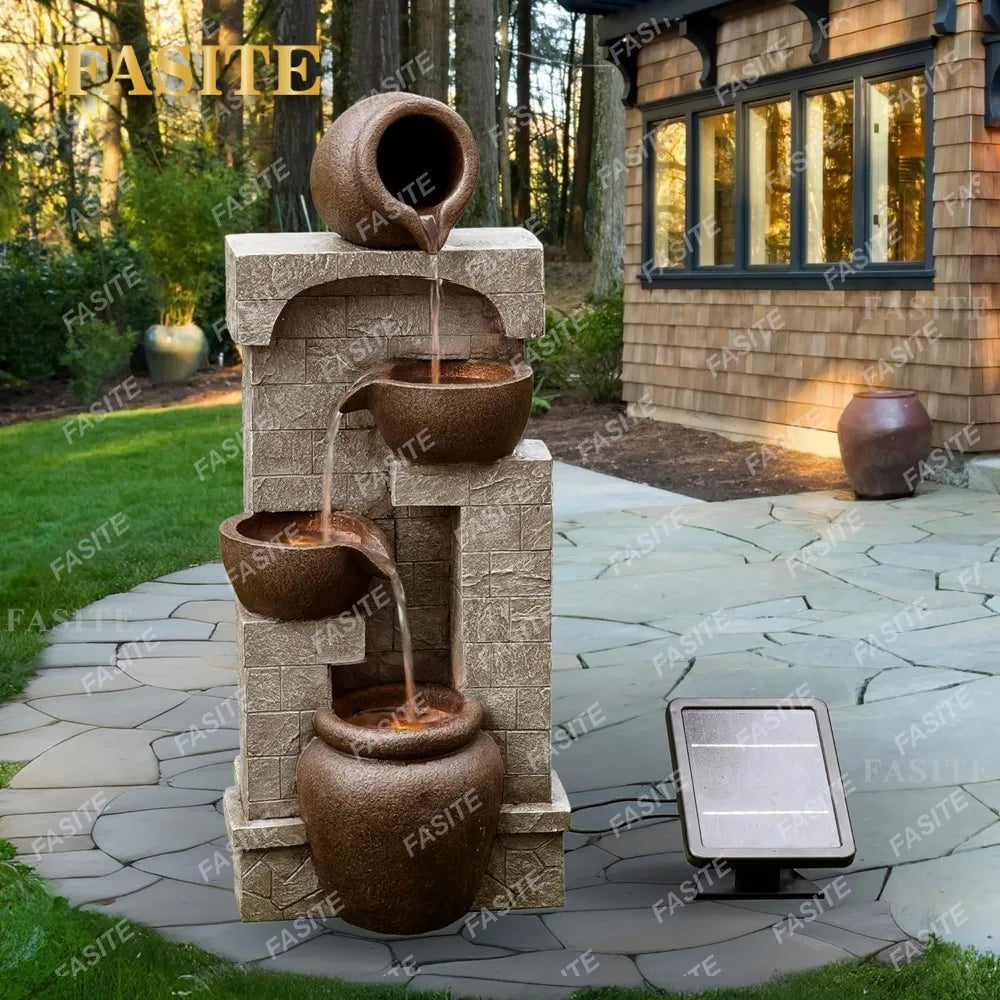 Water Fountain-LEDs Lights, Outdoor Fountains Water, Create a Calming Oasis in Gardens