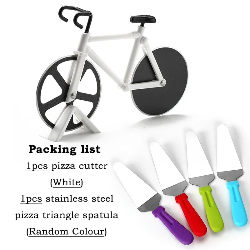 Stainless Steel Bicycle-Shaped Pizza Cutter – Wheel Slicer & Fun Kitchen Tool