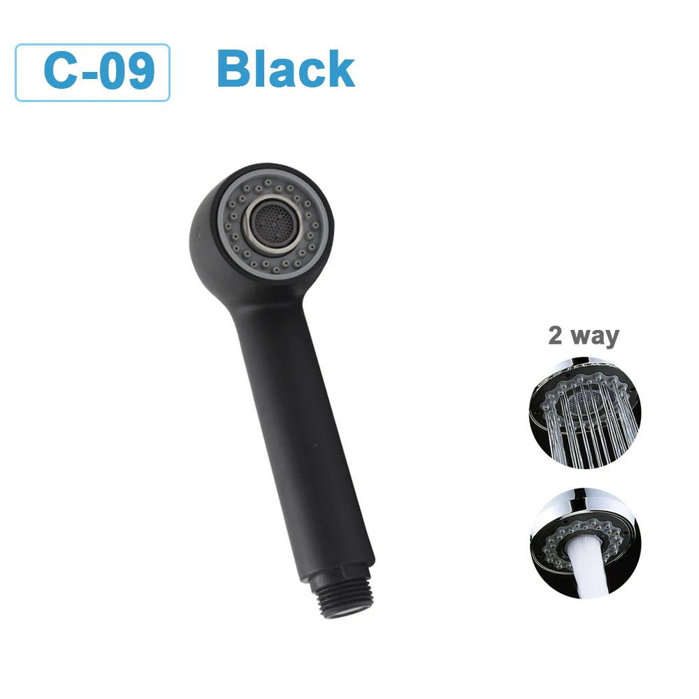 Kitchen Faucet-Head Pull Out Shower Nozzle, G1/2,  Sprayer Bathroom Sink Tap Replacement Accessory Black Silver Golden Head Aerator