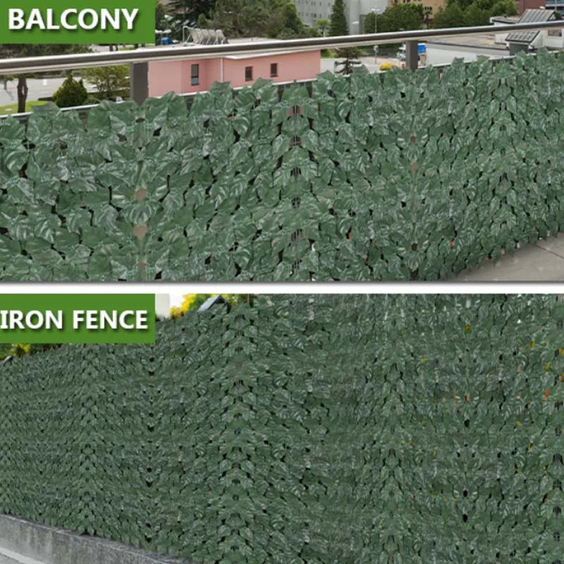 Artificial Ivy & Flower Privacy Screen – Outdoor Patio & Balcony Decor