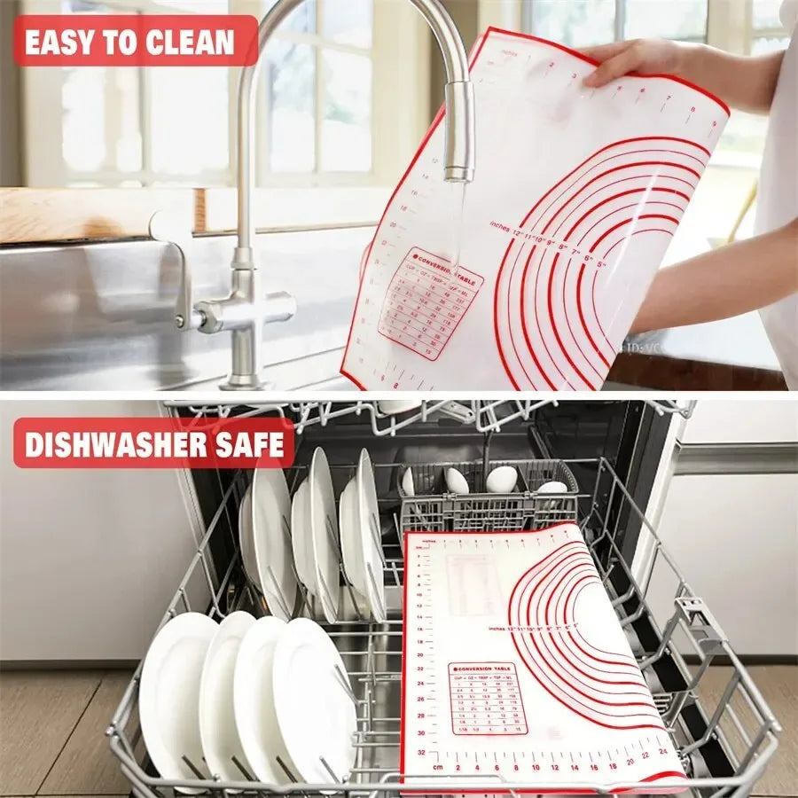 Baking Mat-Silicone Kneading Pad Dough Mat Pizza Cake Dough Maker Kitchen Cooking Grill Non-Stick Gadgets Bakeware Pastry Mat