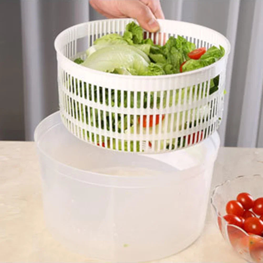 Kitchen-Multifunctional Salad Spinner & Lettuce Dryer – Manual Vegetable Drainer & Crisper Strainer
