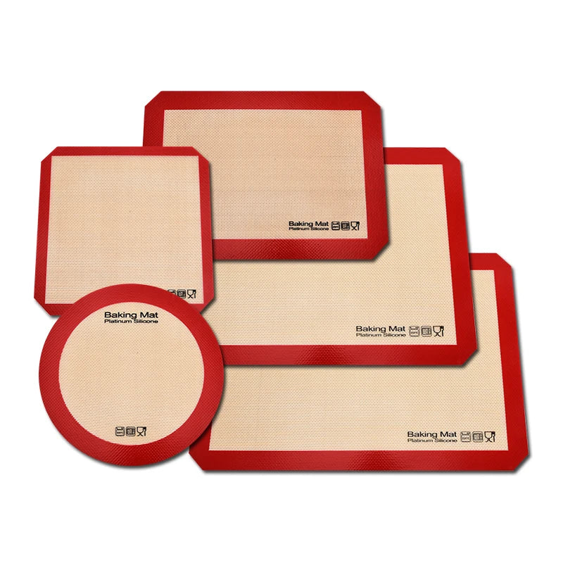 Baking Mat-Non-Stick 5 Pcs set High Temperature Resistant Silicone Fiberglass Platinum Silicone Mat for Macarons Kitchen Baking Tool
