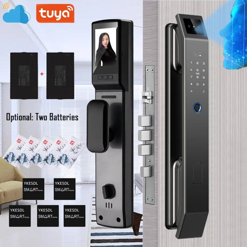 Digital Door Lock With Camera 3D Face Recognition, FIngerprint, Password, Keyless Electronic